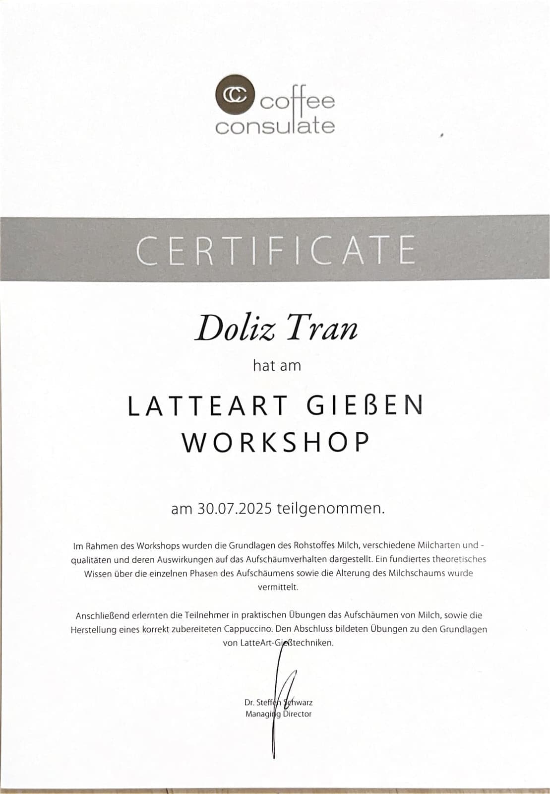 Latte Art Gießen Workshop – Coffee Consulate, Mannheim